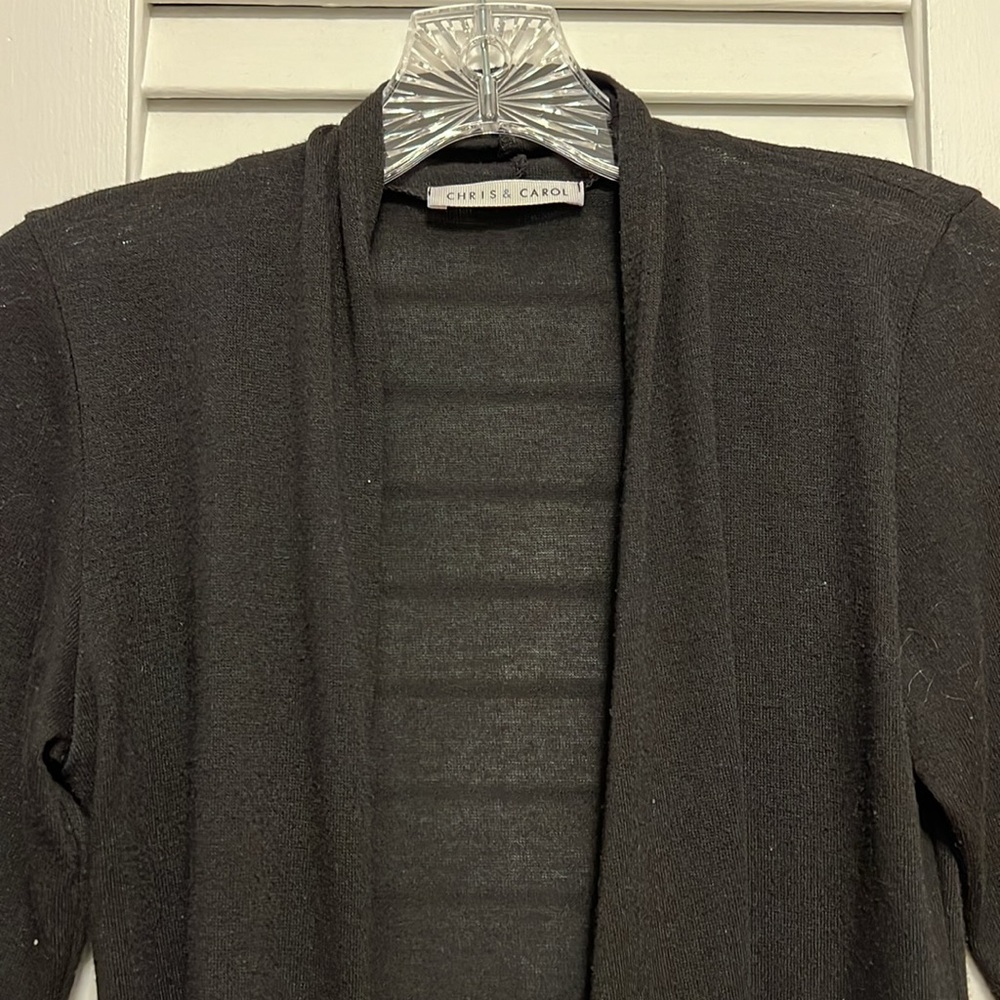 Chris & Carol Open Front Cardigan. Black. Size Small - Picture 2 of 3